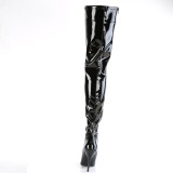 Zwart 13 cm SEDUCE-4000 Vinyl plateau overknee laarzen crotch hoog