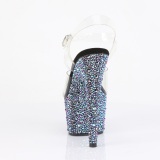 Zwart 18 cm BEJEWELED-708MS paaldans schoenen hoge hakken met strass plateau