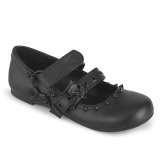 Zwart DAISY-03 gothic dames ballerina mary jane platte schoenen