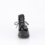 Zwart DAISY-11 gothic dames ballerina mary jane platte schoenen