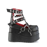 Zwarte 11,5 cm BEAR-28 emo maryjane plateau schoenen met gesp