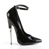 Zwarte naaldhak pumps puntneus 16 cm metalen stiletto hakken